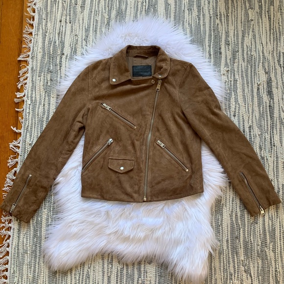 All Saints Chine Suede Jacket - Picture 2 of 15